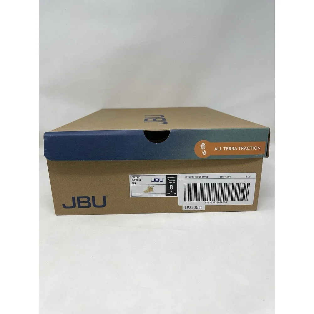 JBU Freeze Faux Fur Winter Boots Women's Size 8M Tan NEW All Terra Traction New*